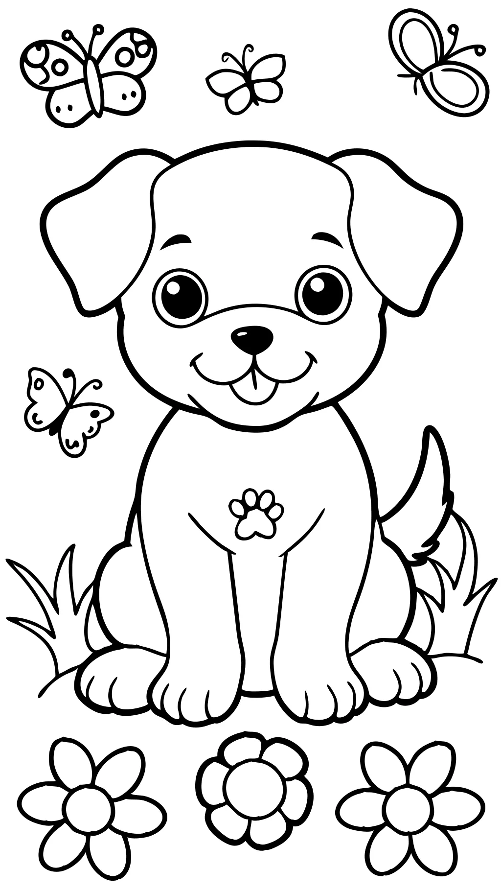 coloriages de chiots mignons